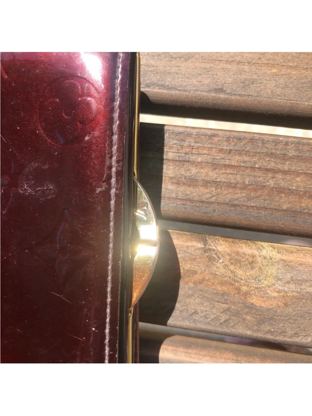 Louis Vuitton Vernis Patent Leather Wallet in Bordeaux Shine